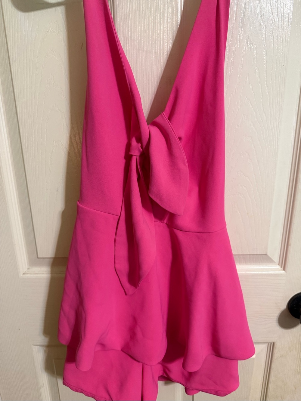 DO+BE Hot Pink Tie-Front V-Neck Camisole Romper